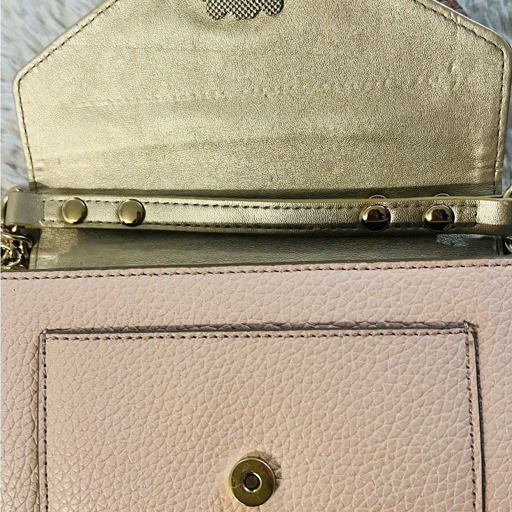 Elegant Pink Clutch/Crossbody with Jewel Accent - Picture 5 of 7
